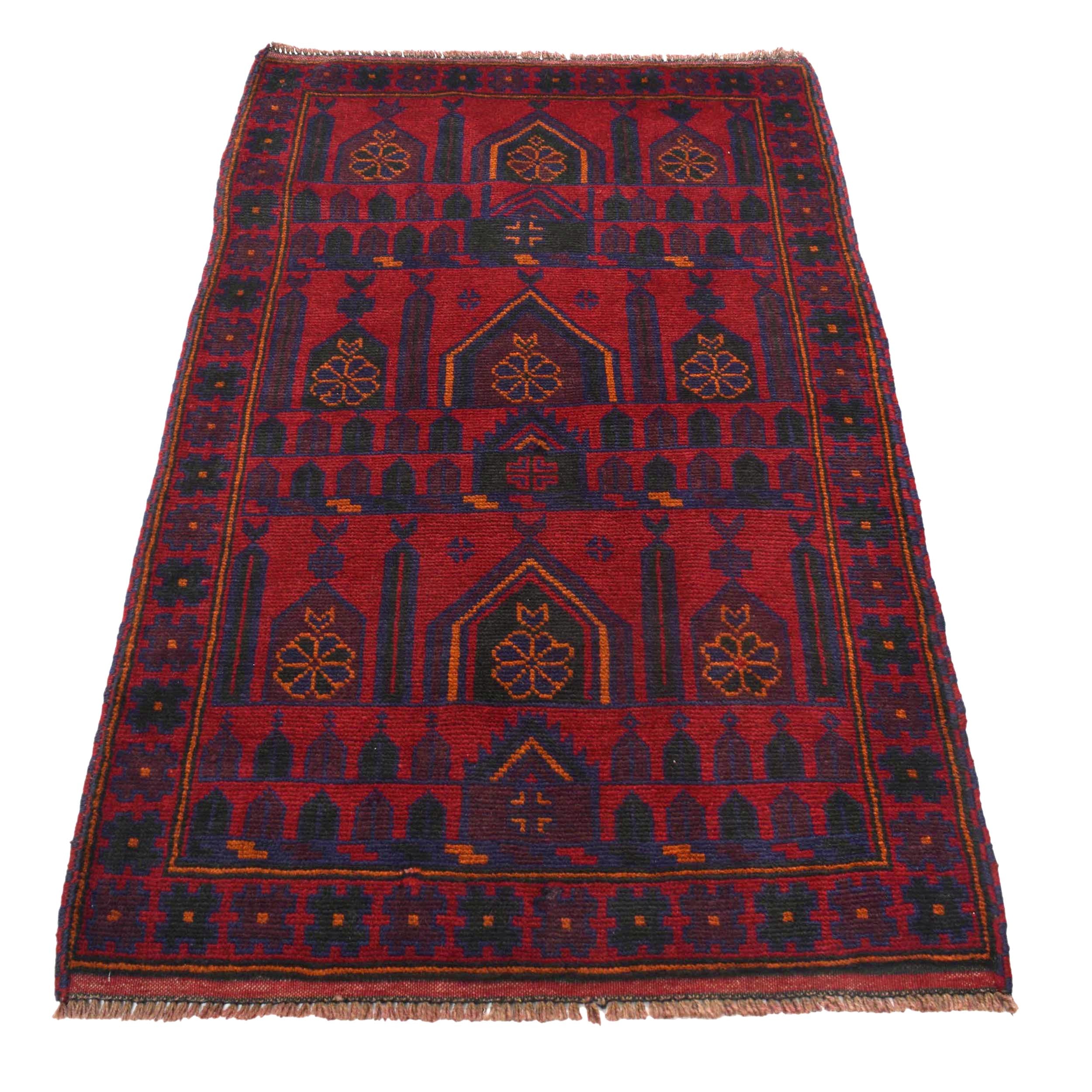 Handmade Prayer Rug 3' 0" x 4' 11" ft / 91 x 149 cm - W15623