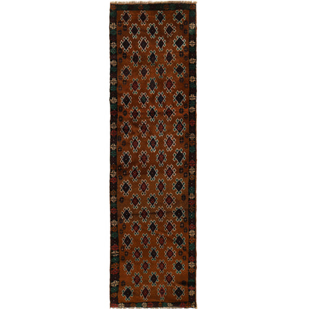 Afghan Baluchi Hallway Runner 2' 7" x 9' 4" ft / 78 x 284 cm - No. W16722