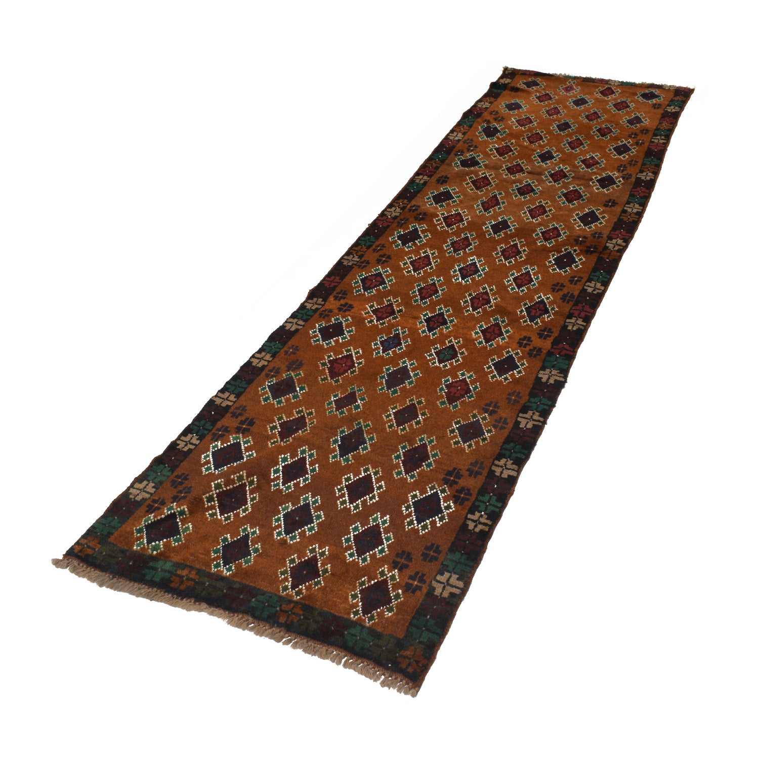 Afghan Baluchi Hallway Runner 2' 7" x 9' 4" ft / 78 x 284 cm - No. W16722