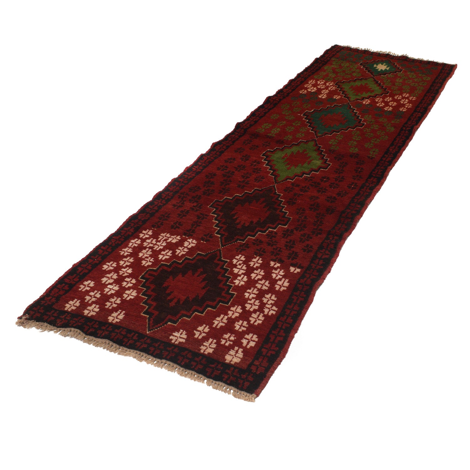 Afghan Baluchi Hallway Runner 2' 7" x 9' 3" ft / 78 x 281 cm - No. W16723