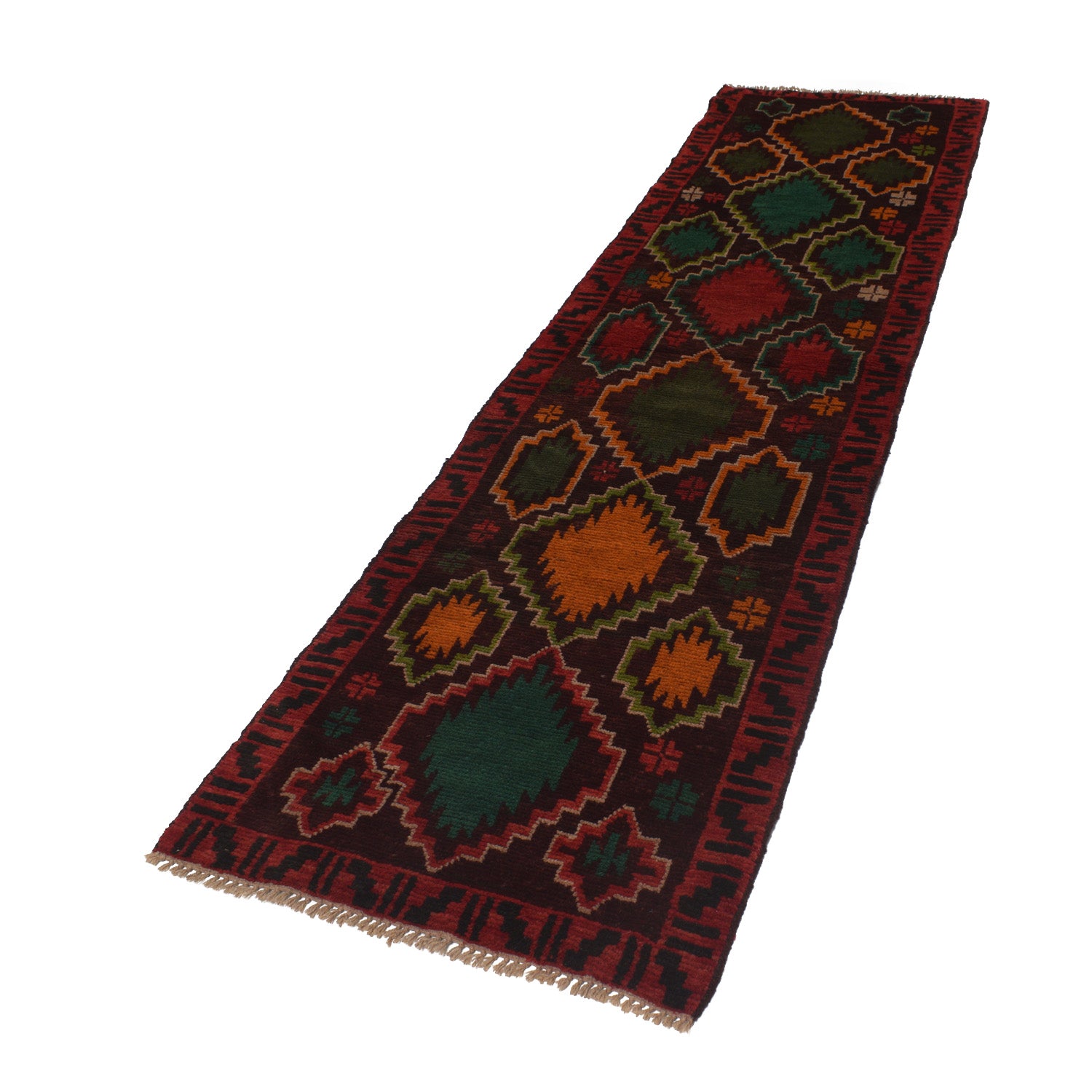 Afghan Baluchi Hallway Runner 2' 6" x 9' 3" ft / 76 x 283 cm - No. W16724