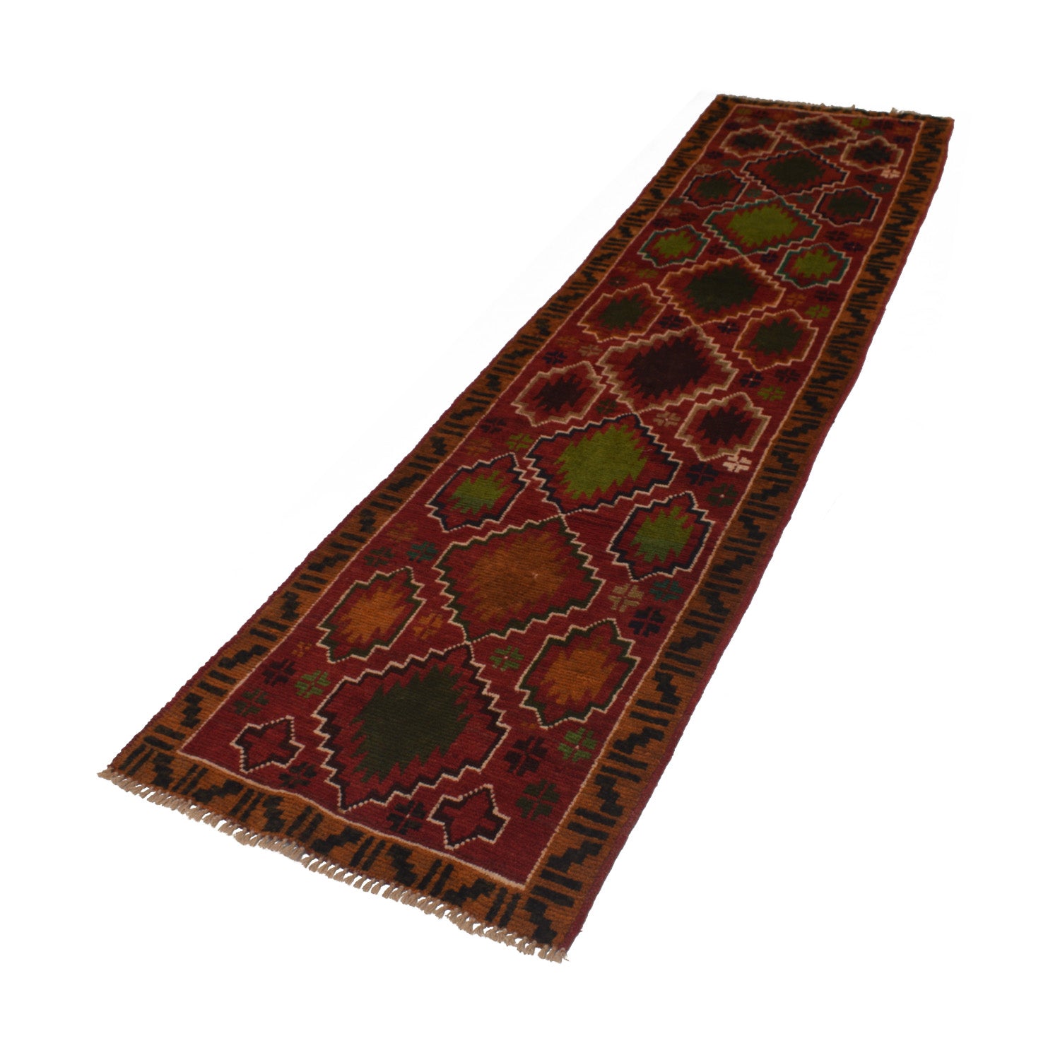 Afghan Baluchi Hallway Runner 2' 4" x 9' 6" ft / 72 x 290 cm - No. W16726