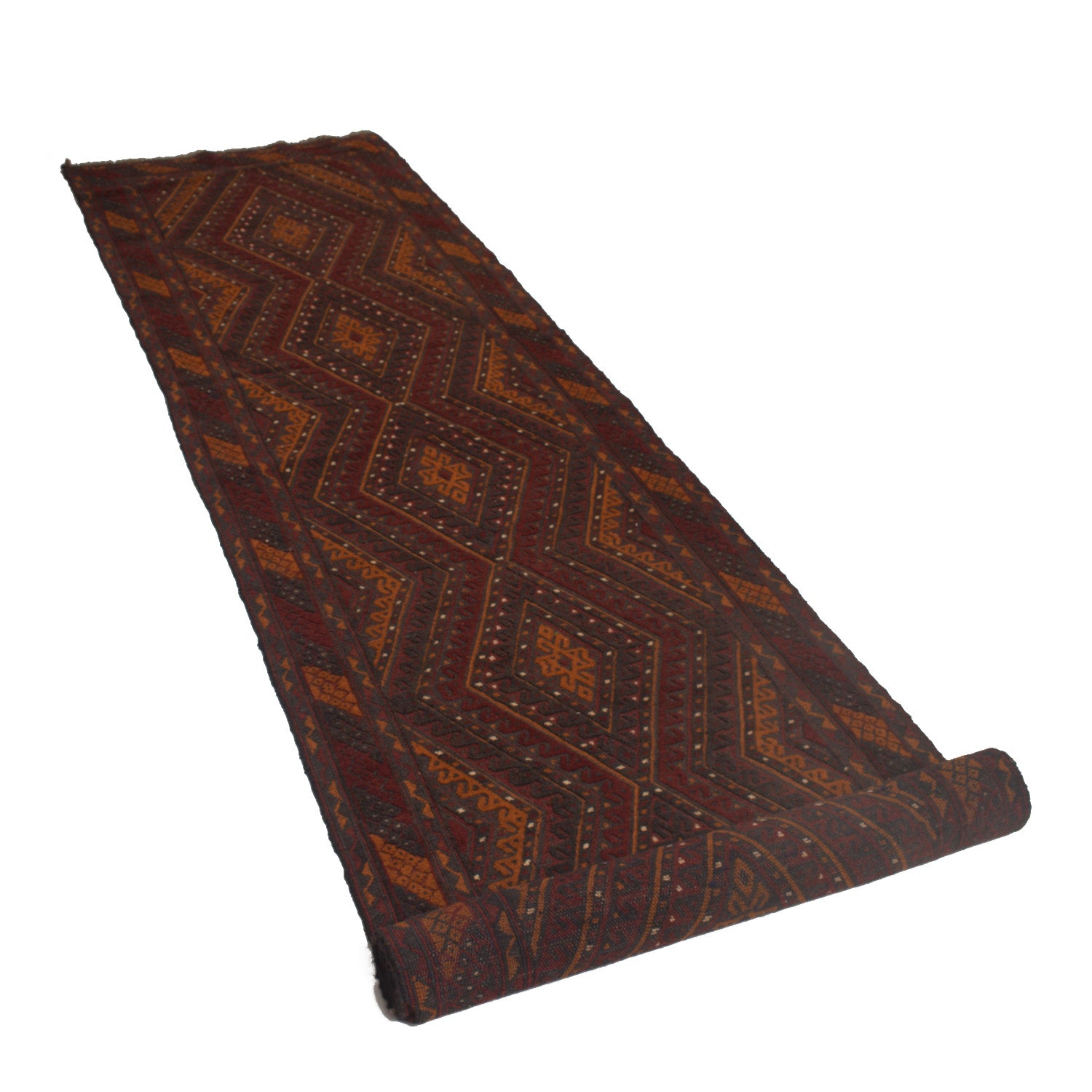 Red Mashwani Long Runner 2' 10" x 12' 4" ft / 85 x 376 cm - No. W16925