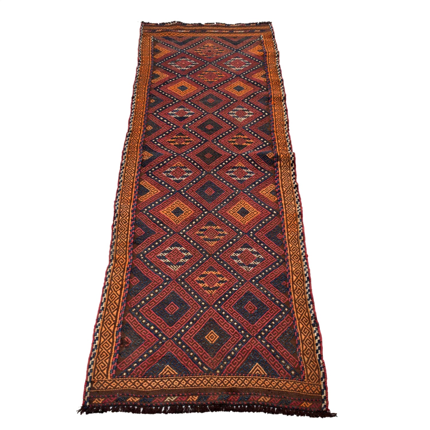 Handmade Flatweave Kilim Runner 1' 10" x 6' 7" ft / 55 x 200 cm - No. W17008