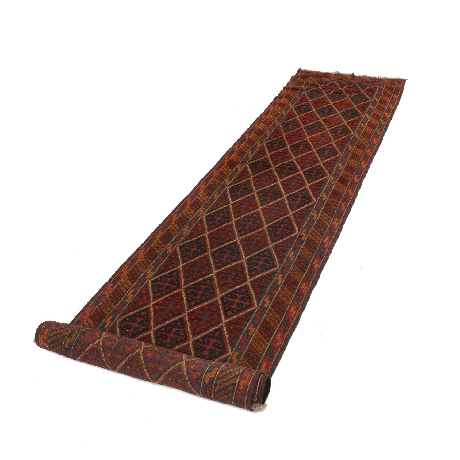 Handmade Mushwani Runner Rug 2' 5" x 11' 8" ft / 74 x 356 cm - No. W17009