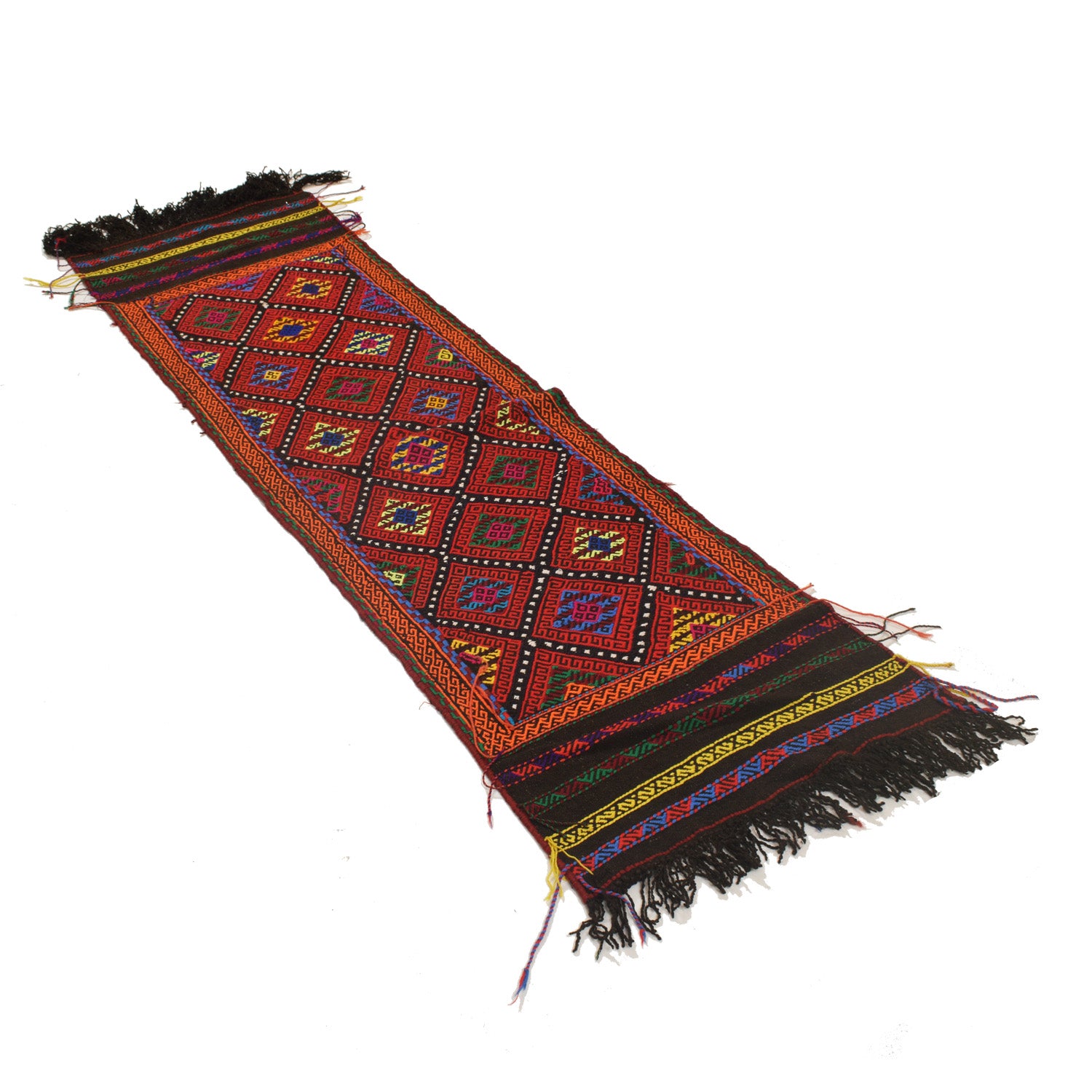 Hand Woven Flat Weave Kilim Runner 1' 10" x 6' 9" ft / 56 x 205 cm - No. W17056