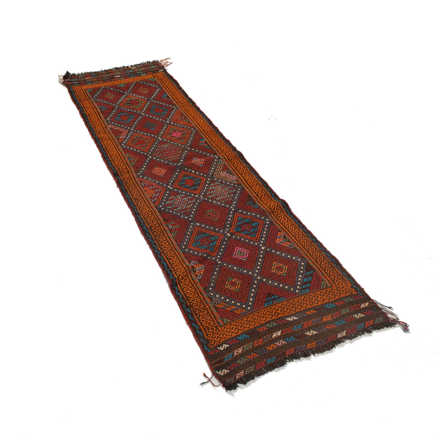 Short Kilim Runner 2' 0" x 6' 11" ft / 60 x 212 cm - No. W17059