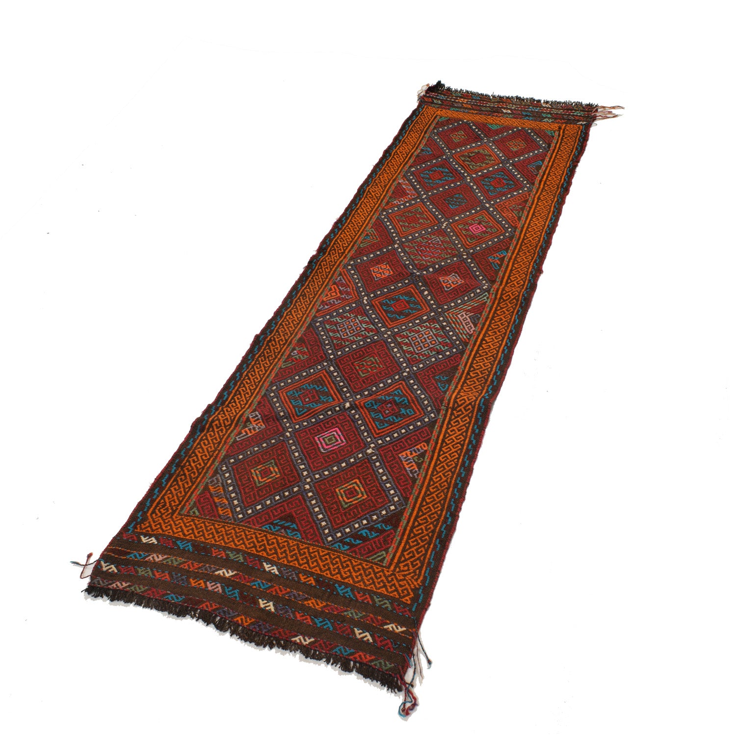 Short Kilim Runner 2' 0" x 6' 11" ft / 60 x 212 cm - No. W17059
