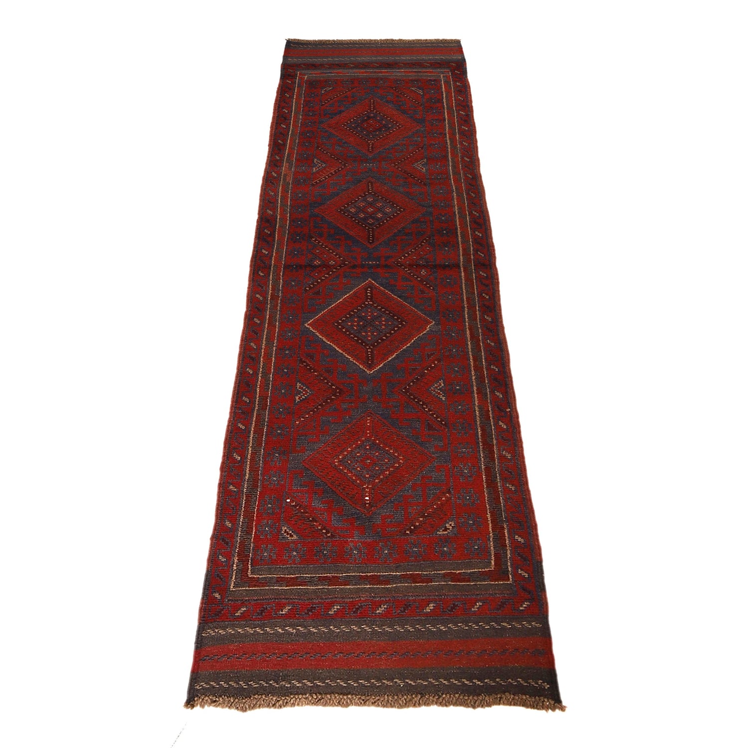 Handmade Mushwani Runner Rug 1' 11" x 7' 11" ft / 59 x 242 cm - No. W17066