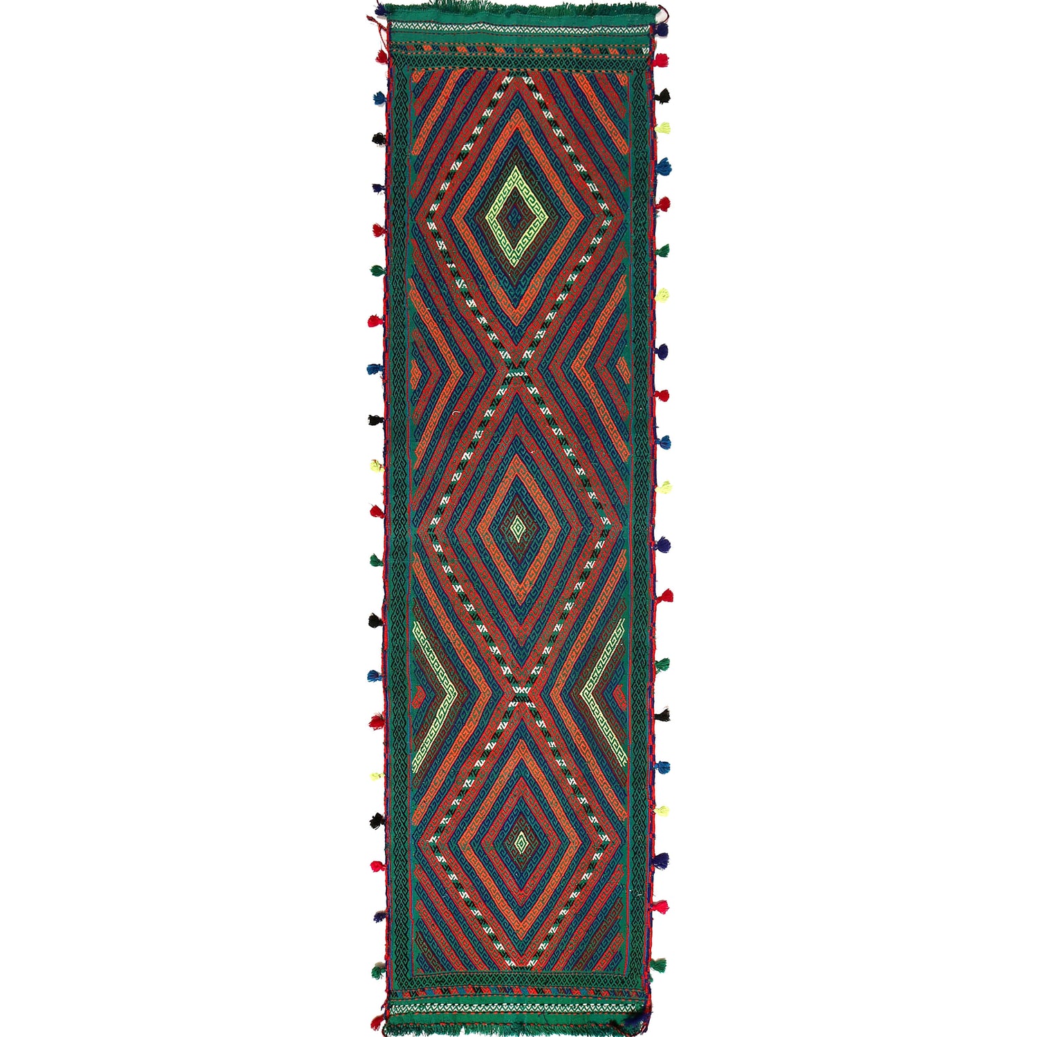 Handmade Suzani Kilim Runner 2' 1" x 8' 4" ft / 64 x 254 cm - No. W17100