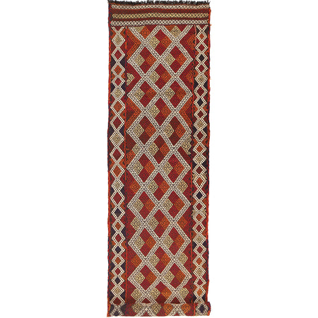Hand Woven Flat Weave Kilim Runner 2' 4" x 10' 0" ft / 71 x 305 cm - No. W17104