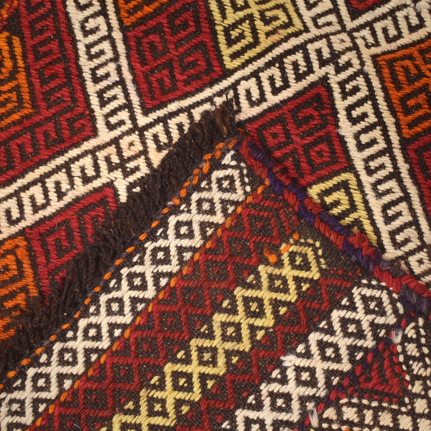 Hand Woven Flat Weave Kilim Runner 2' 4" x 10' 0" ft / 71 x 305 cm - No. W17104