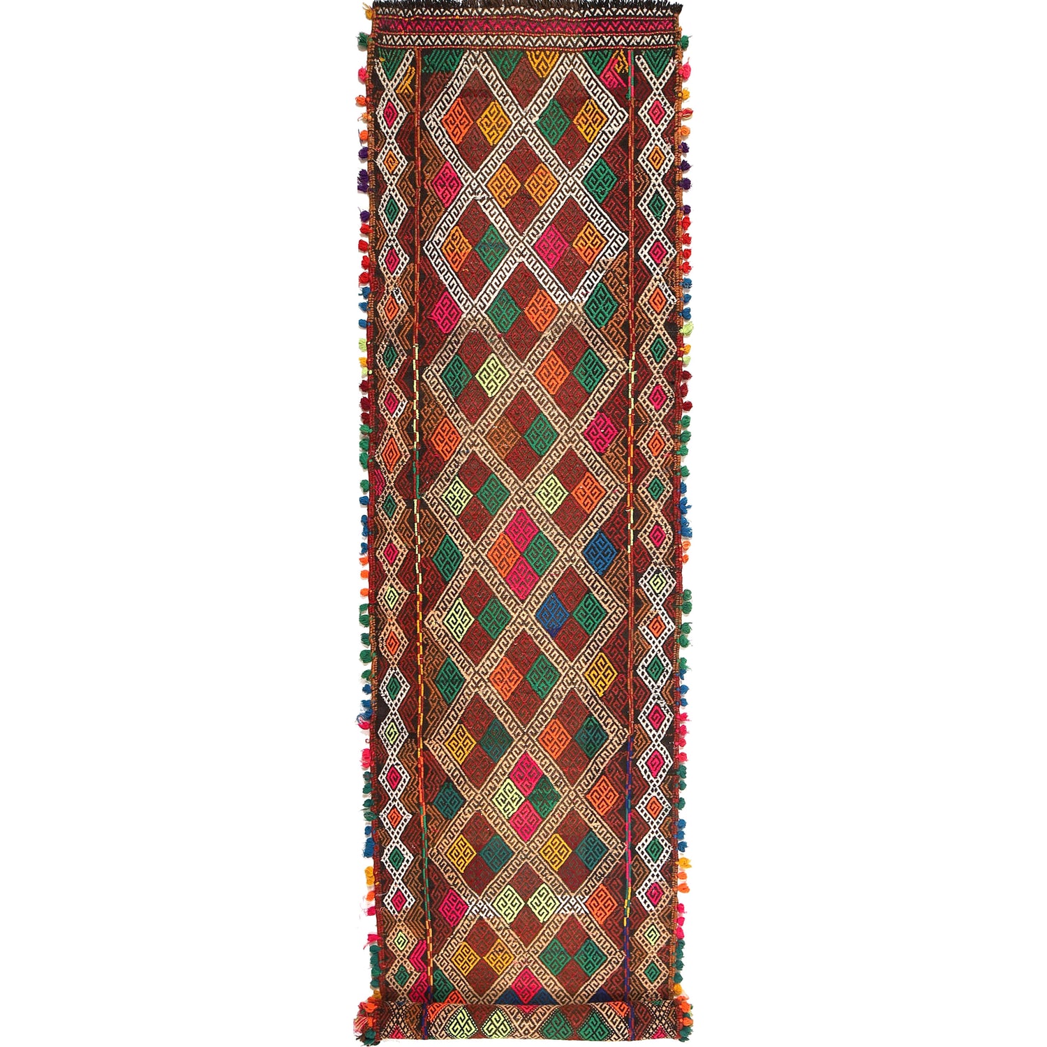 Handmade Flatweave Kilim Runner 2' 6" x 10' 3" ft / 75 x 312 cm - No. W17109