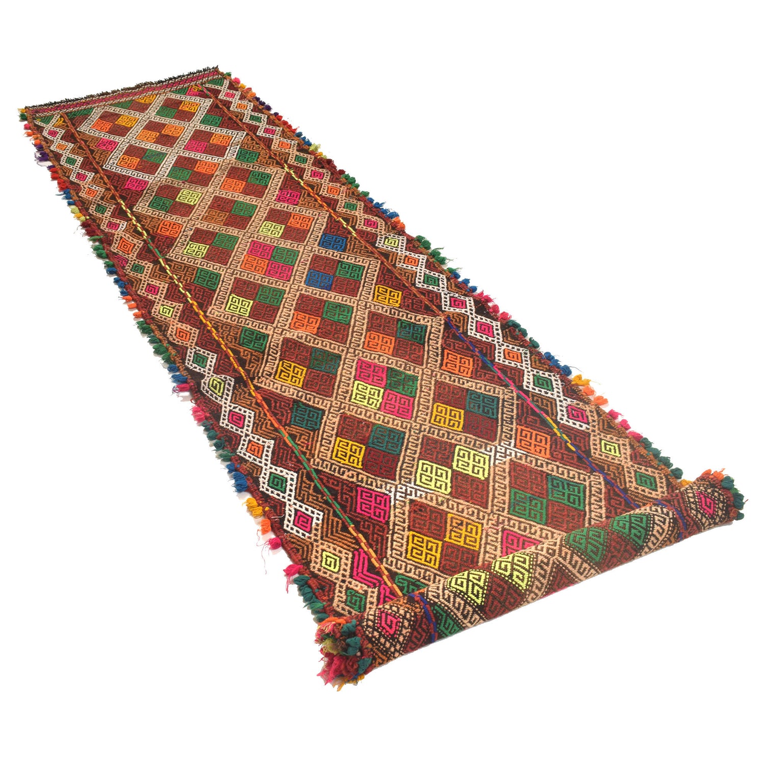Handmade Flatweave Kilim Runner 2' 6" x 10' 3" ft / 75 x 312 cm - No. W17109