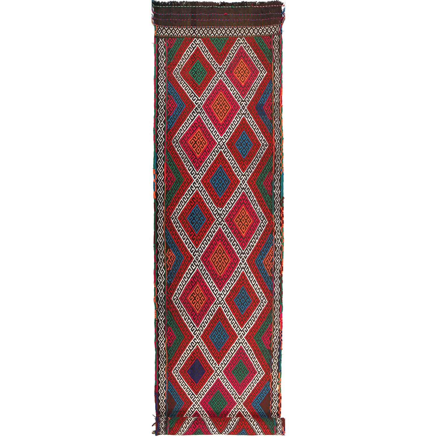 Handmade Flatweave Kilim Runner 2' 5" x 10' 11" ft / 74 x 334 cm - No. W17110