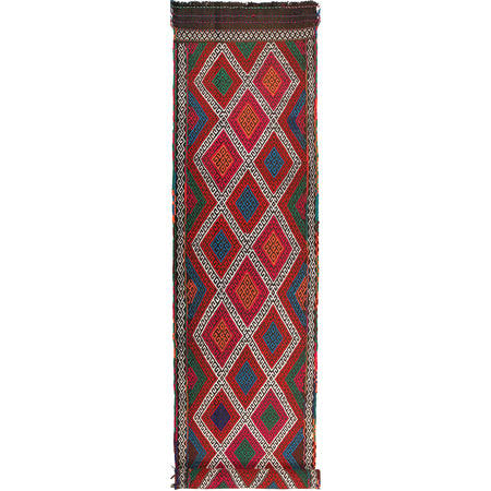 Handmade Flatweave Kilim Runner 2' 5" x 10' 11" ft / 74 x 334 cm - No. W17110