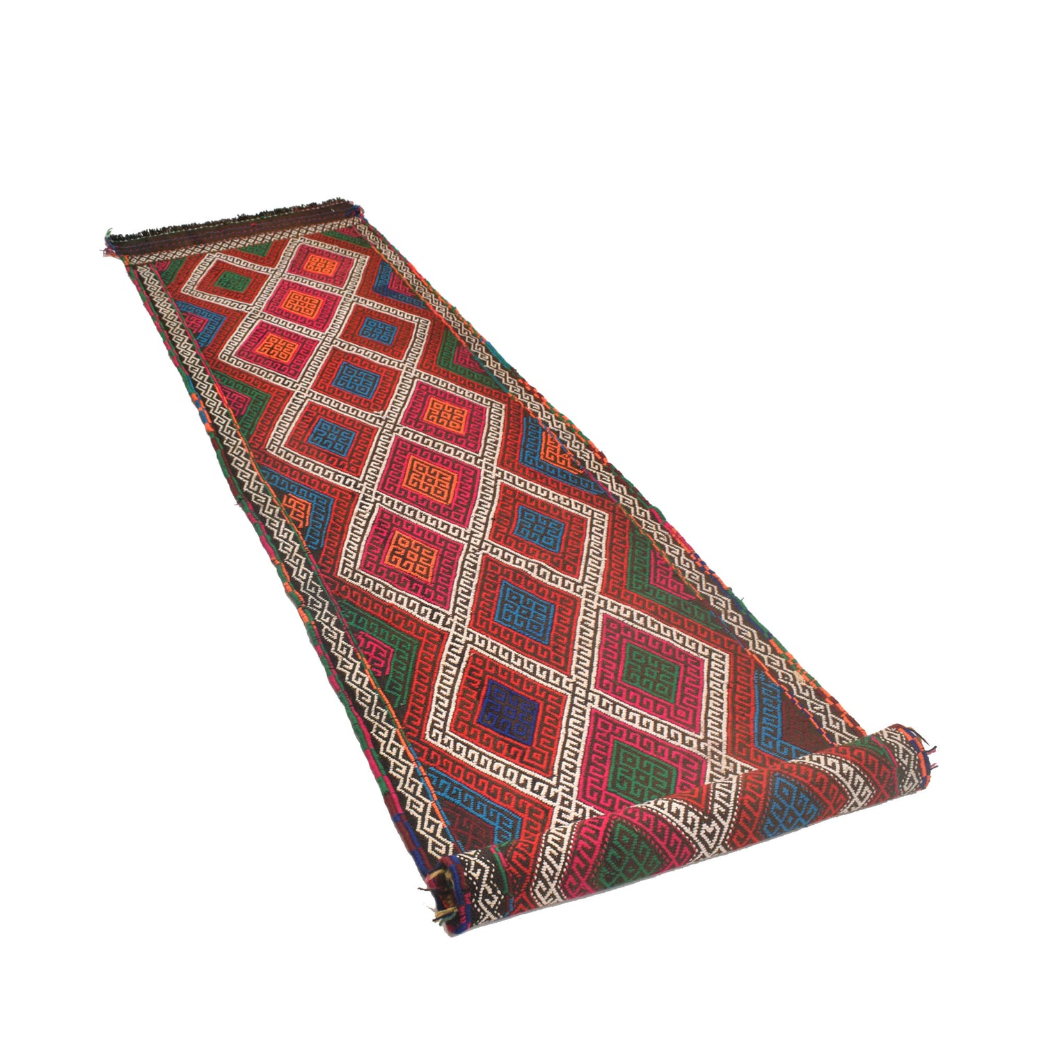 Handmade Flatweave Kilim Runner 2' 5" x 10' 11" ft / 74 x 334 cm - No. W17110