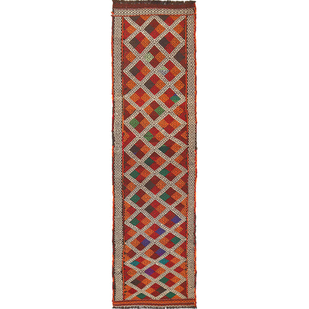 Handmade Flatweave Kilim Runner 2' 4" x 9' 8" ft / 70 x 294 cm - No. W17111