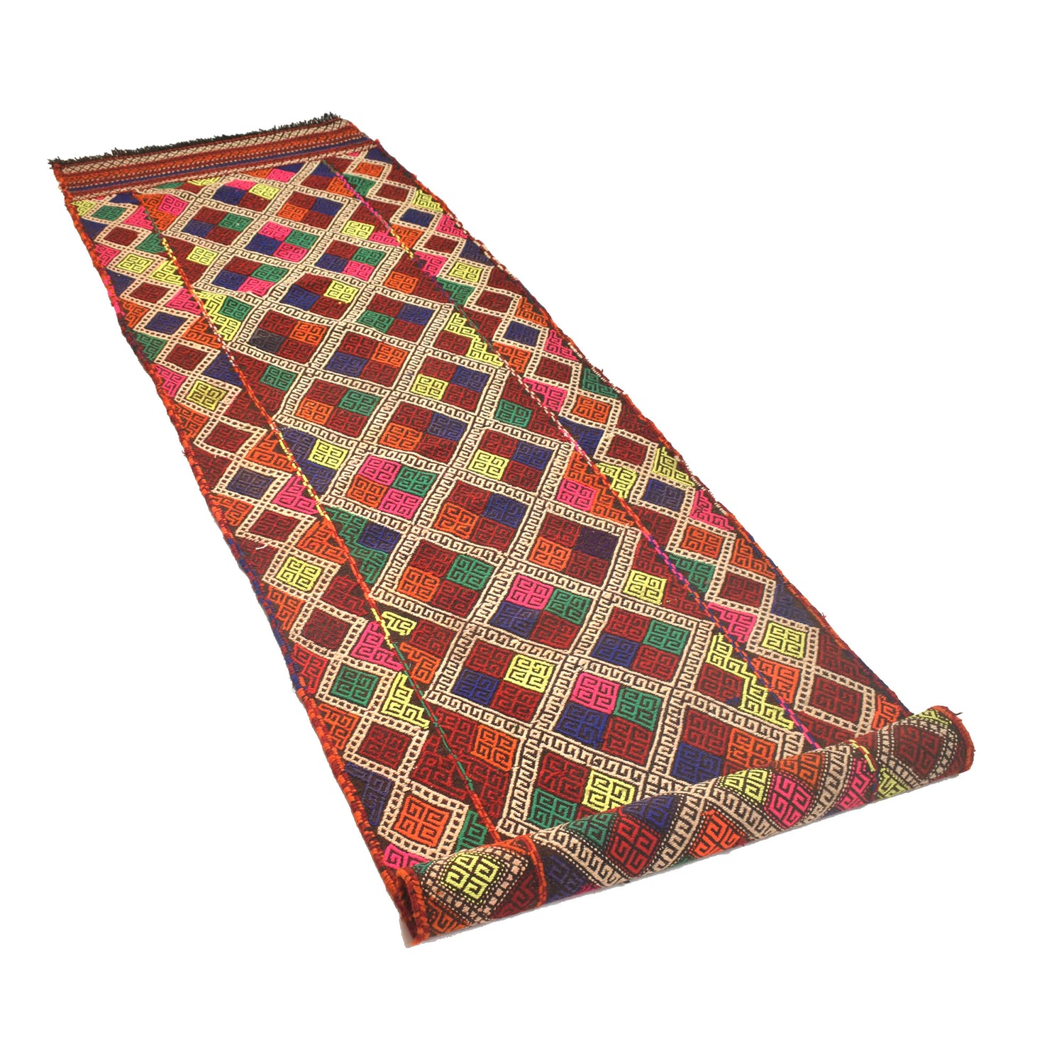 Handmade Flatweave Kilim Runner 2' 4" x 9' 11" ft / 72 x 303 cm - No. W17112