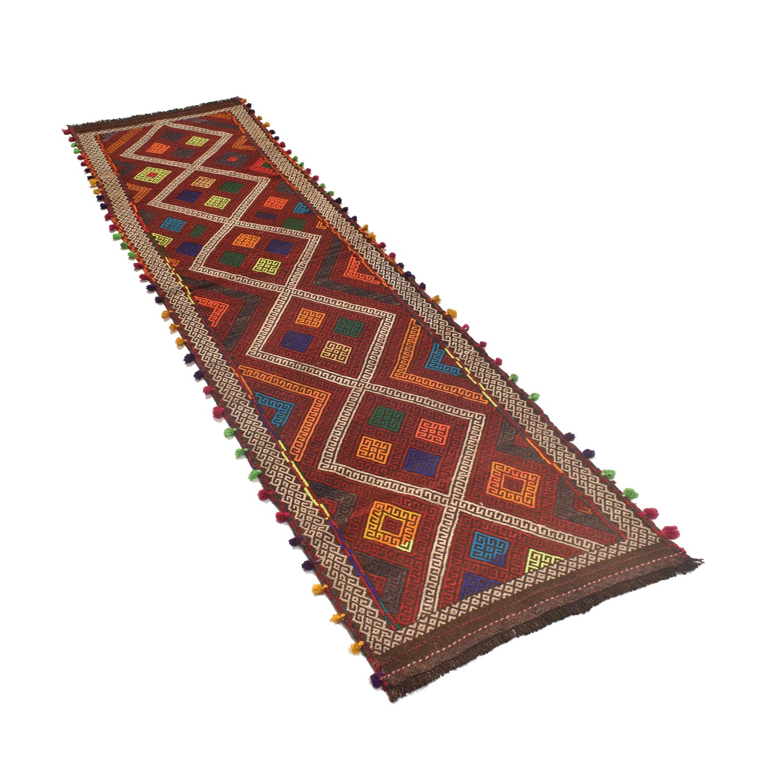 Handmade Flatweave Kilim Runner 2' 2" x 9' 1" ft / 65 x 277 cm - No. W17116