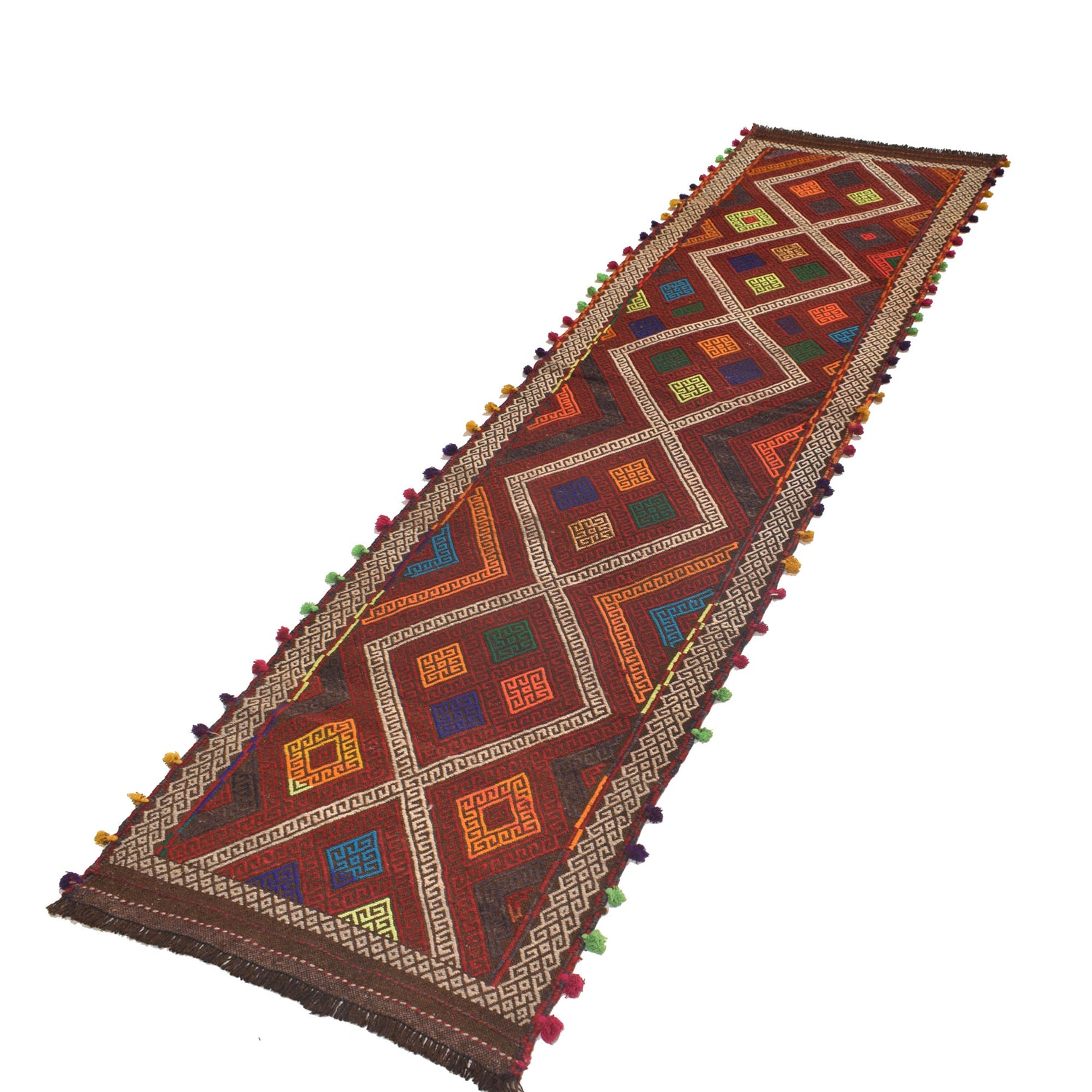 Handmade Flatweave Kilim Runner 2' 2" x 9' 1" ft / 65 x 277 cm - No. W17116