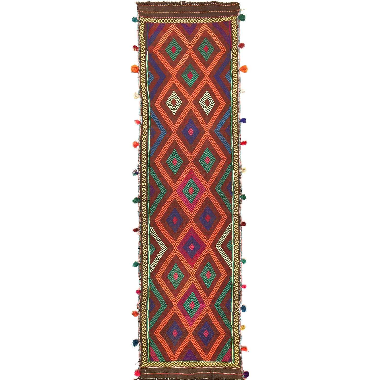 Handmade Suzani Kilim Runner 2' 4" x 8' 5" ft / 70 x 257 cm - No. W17117