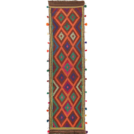 Handmade Suzani Kilim Runner 2' 4" x 8' 5" ft / 70 x 257 cm - No. W17117