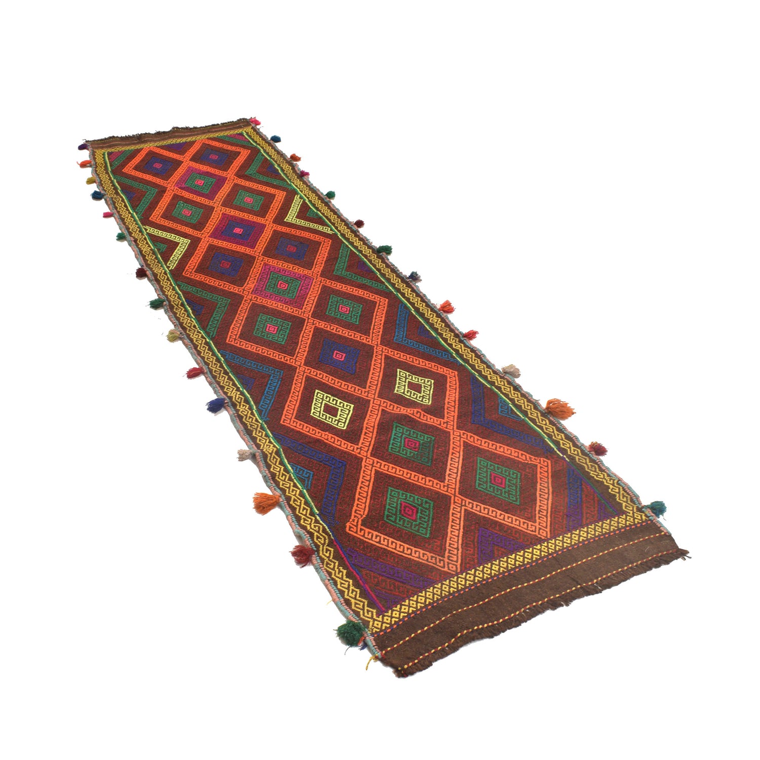 Handmade Suzani Kilim Runner 2' 4" x 8' 5" ft / 70 x 257 cm - No. W17117