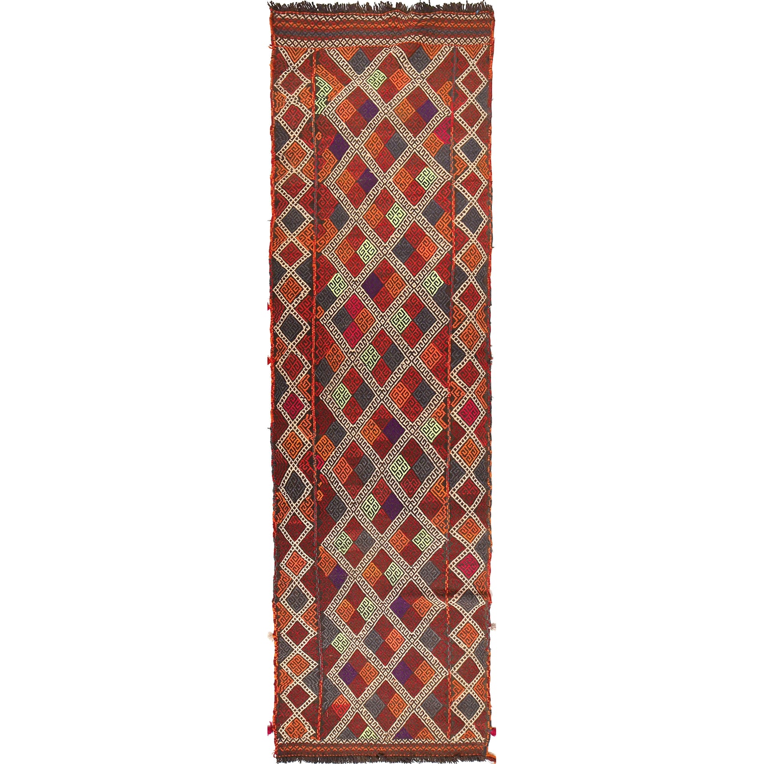 Tribal Afghan Suzani Kilim Runner 2' 6" x 9' 4" ft / 76 x 285 cm - No. W17120