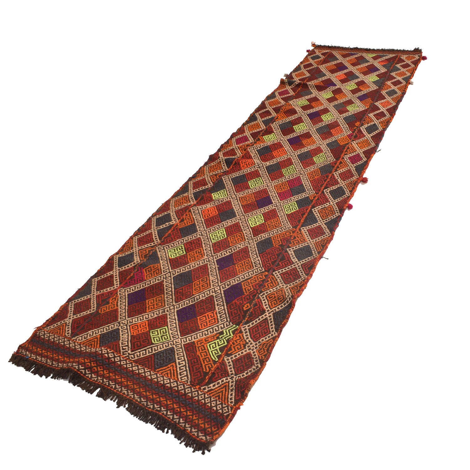 Tribal Afghan Suzani Kilim Runner 2' 6" x 9' 4" ft / 76 x 285 cm - No. W17120