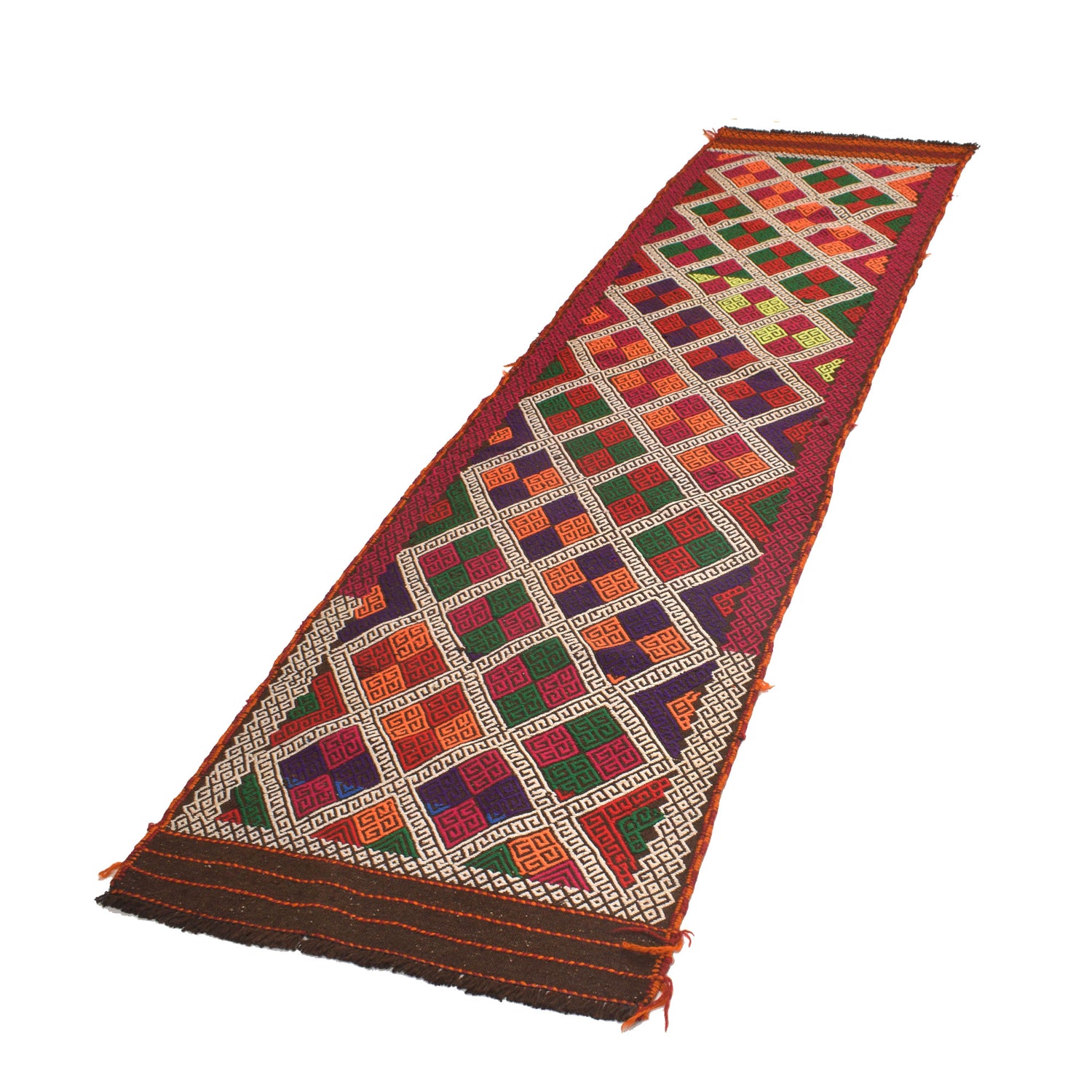 Tribal Afghan Suzani Kilim Runner 2' 6" x 9' 3" ft / 76 x 283 cm - No. W17123
