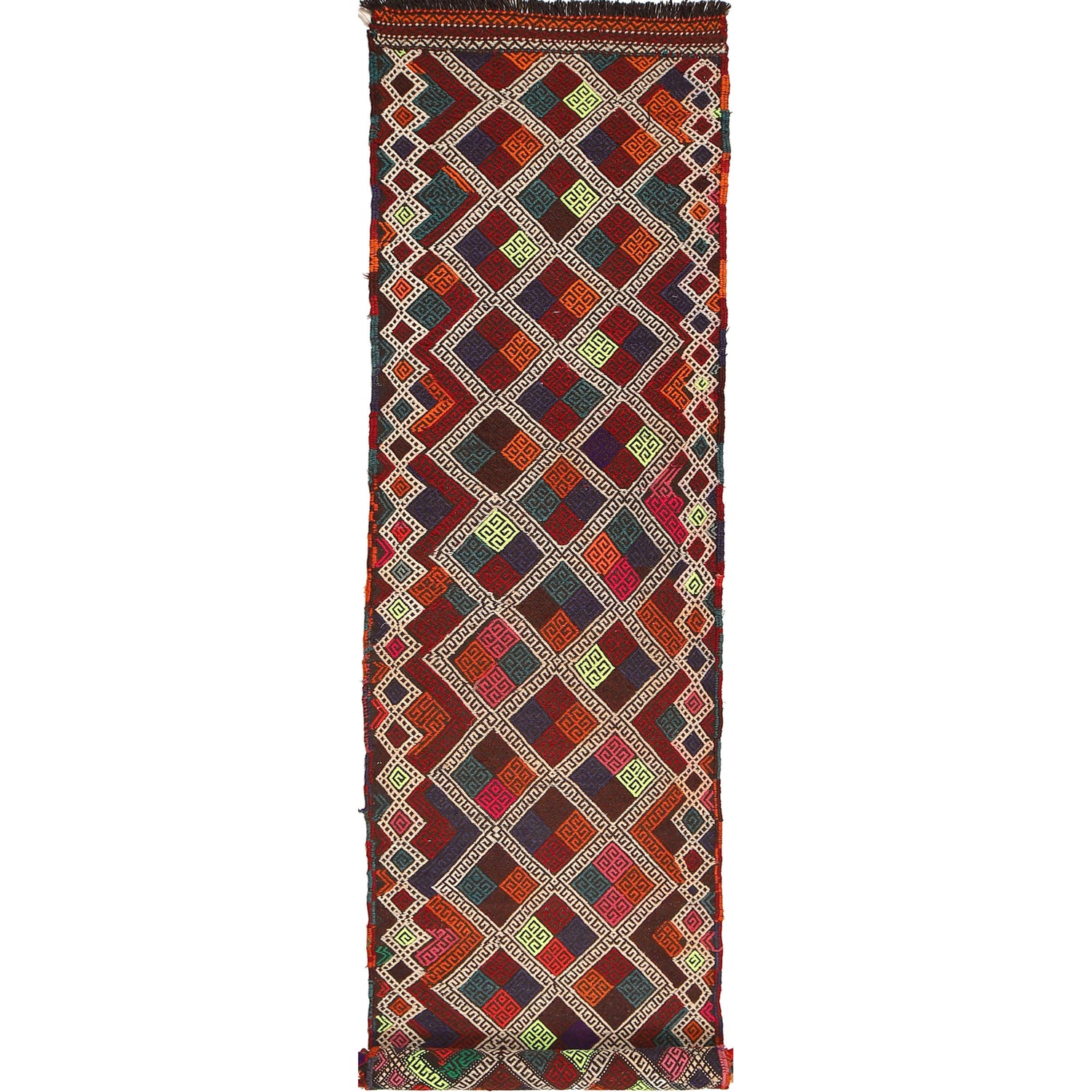 Hand Knotted Suzuni Kelim Runner 2' 3" x 10' 10" ft / 69 x 329 cm - No. W17126