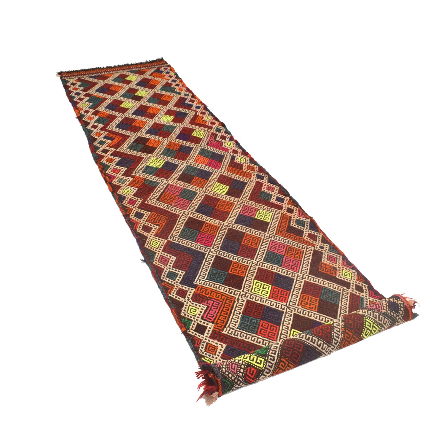 Hand Knotted Suzuni Kelim Runner 2' 3" x 10' 10" ft / 69 x 329 cm - No. W17126