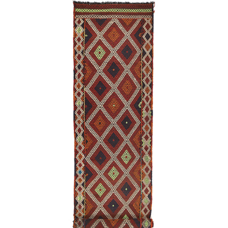 Hand Knotted Suzuni Kelim Runner 2' 8" x 10' 8" ft / 82 x 325 cm - No. W17130