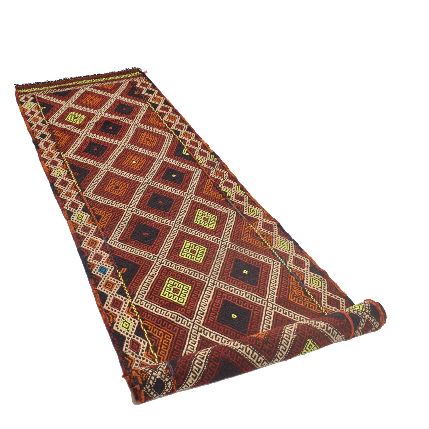 Hand Knotted Suzuni Kelim Runner 2' 8" x 10' 8" ft / 82 x 325 cm - No. W17130