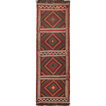 Hand Knotted Suzuni Kelim Runner 2' 1" x 6' 10" ft / 63 x 208 cm - No. W17132
