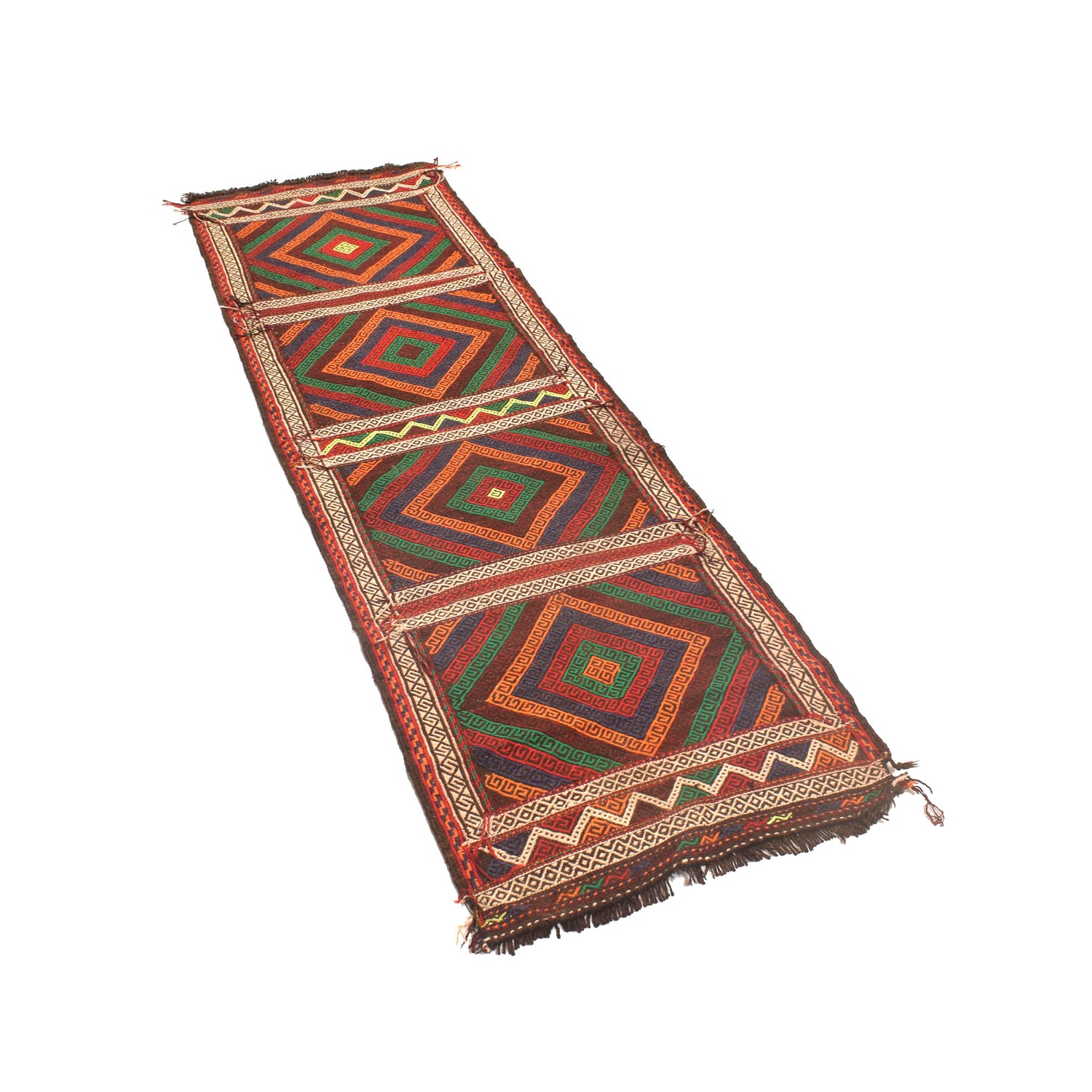 Hand Knotted Suzuni Kelim Runner 2' 1" x 6' 10" ft / 63 x 208 cm - No. W17132