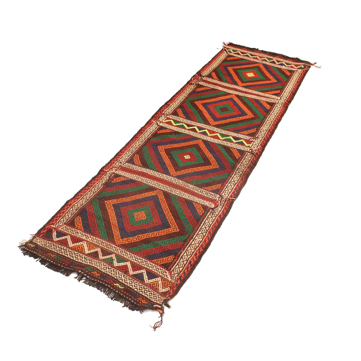 Hand Knotted Suzuni Kelim Runner 2' 1" x 6' 10" ft / 63 x 208 cm - No. W17132