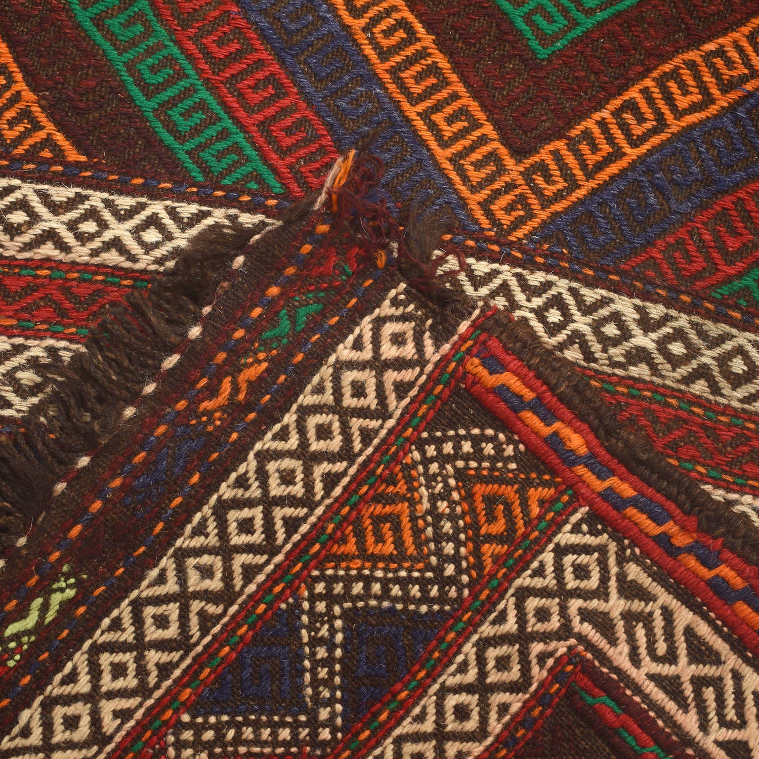 Hand Knotted Suzuni Kelim Runner 2' 1" x 6' 10" ft / 63 x 208 cm - No. W17132