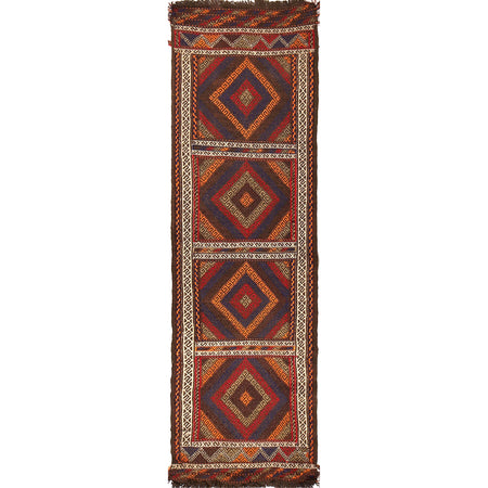 Hand Knotted Suzuni Kelim Runner 1' 10" x 6' 7" ft / 57 x 200 cm - No. W17134