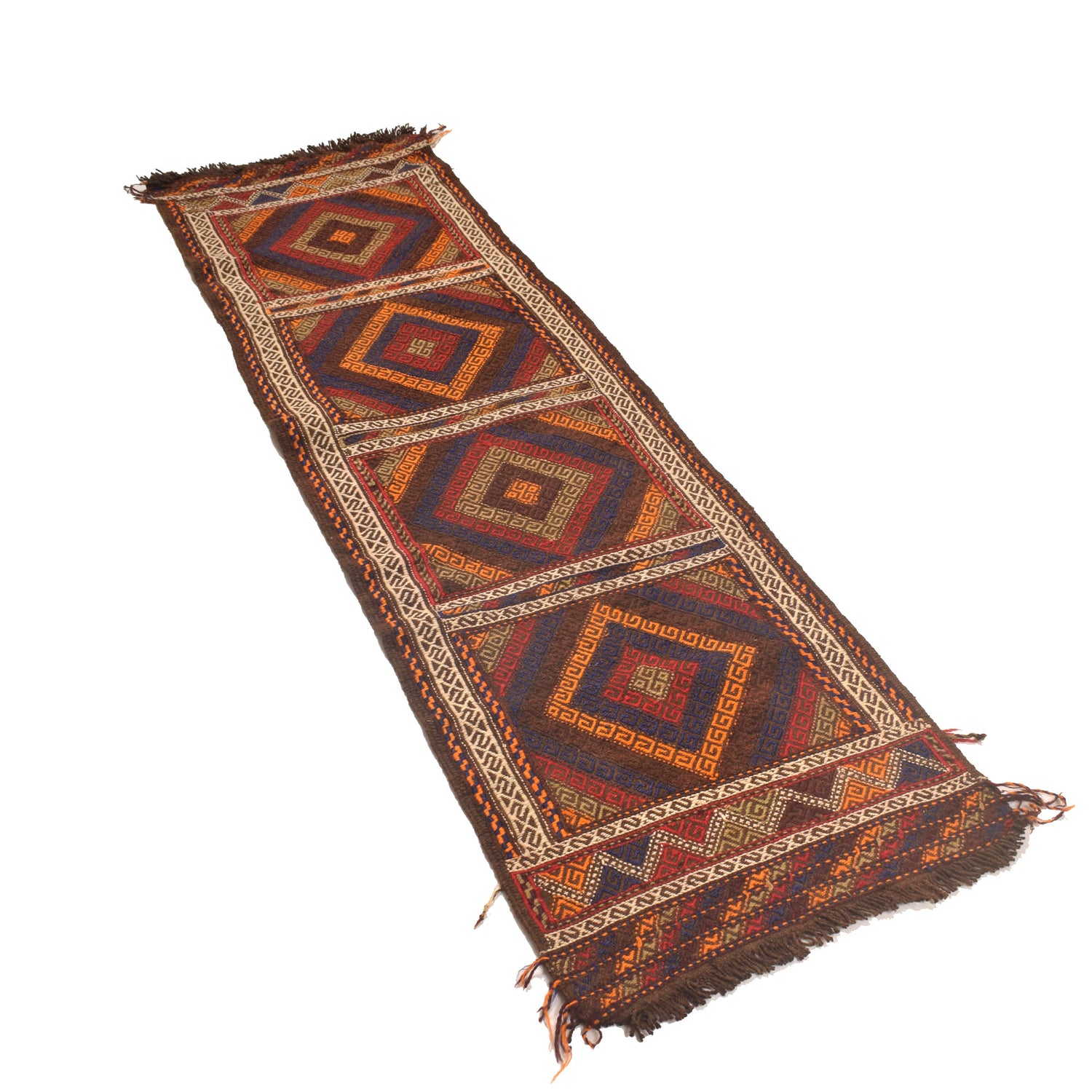 Hand Knotted Suzuni Kelim Runner 1' 10" x 6' 7" ft / 57 x 200 cm - No. W17134