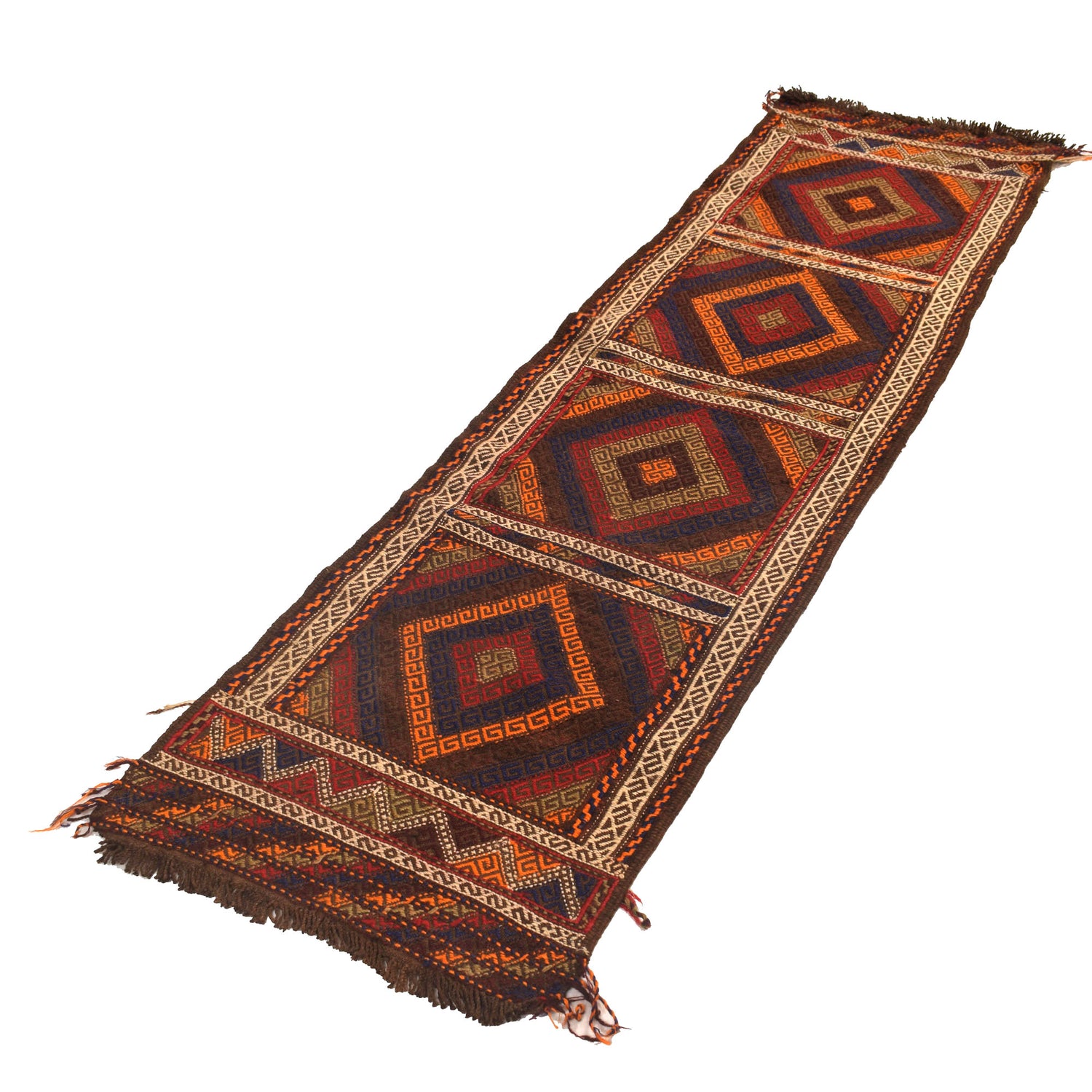 Hand Knotted Suzuni Kelim Runner 1' 10" x 6' 7" ft / 57 x 200 cm - No. W17134