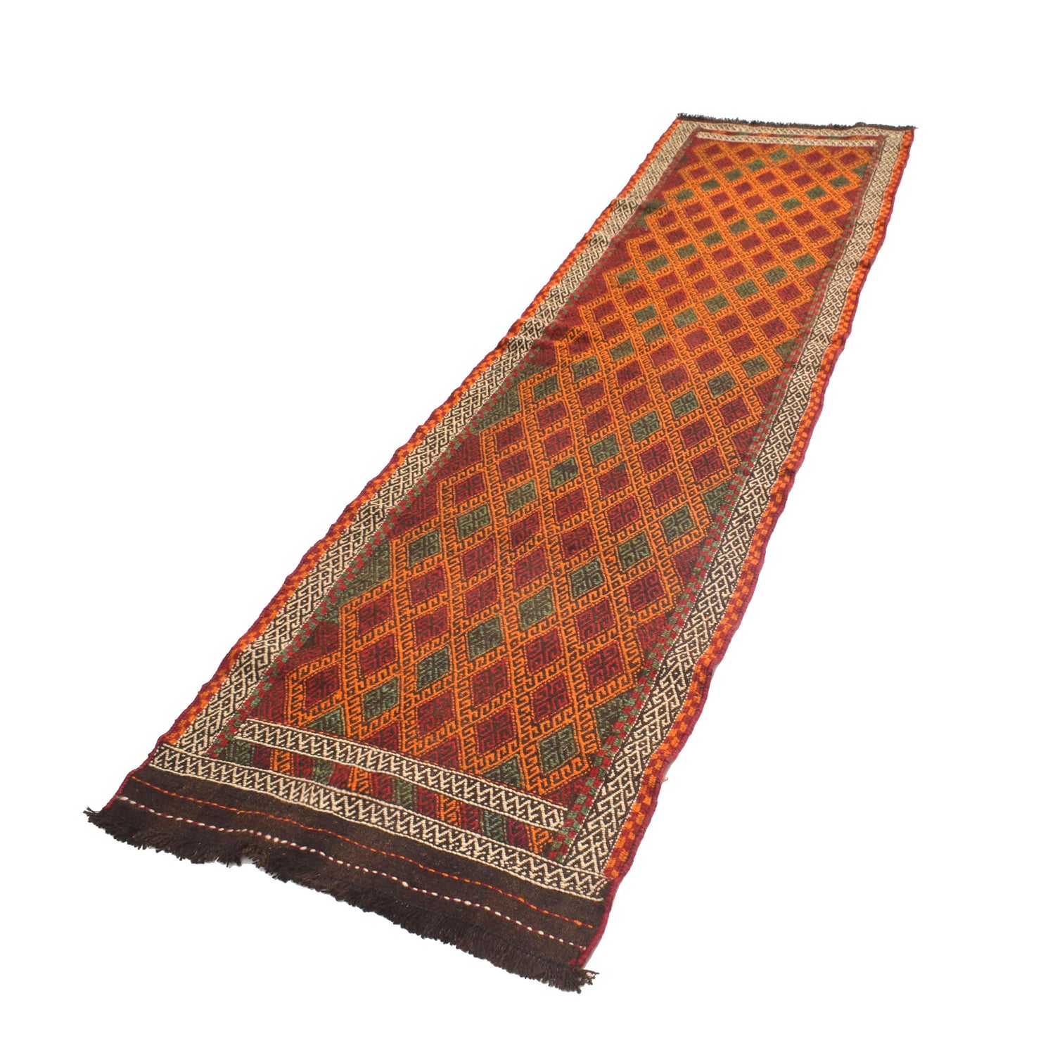 Hand Knotted Suzuni Kelim Runner 2' 6" x 9' 2" ft / 75 x 279 cm - No. W17135