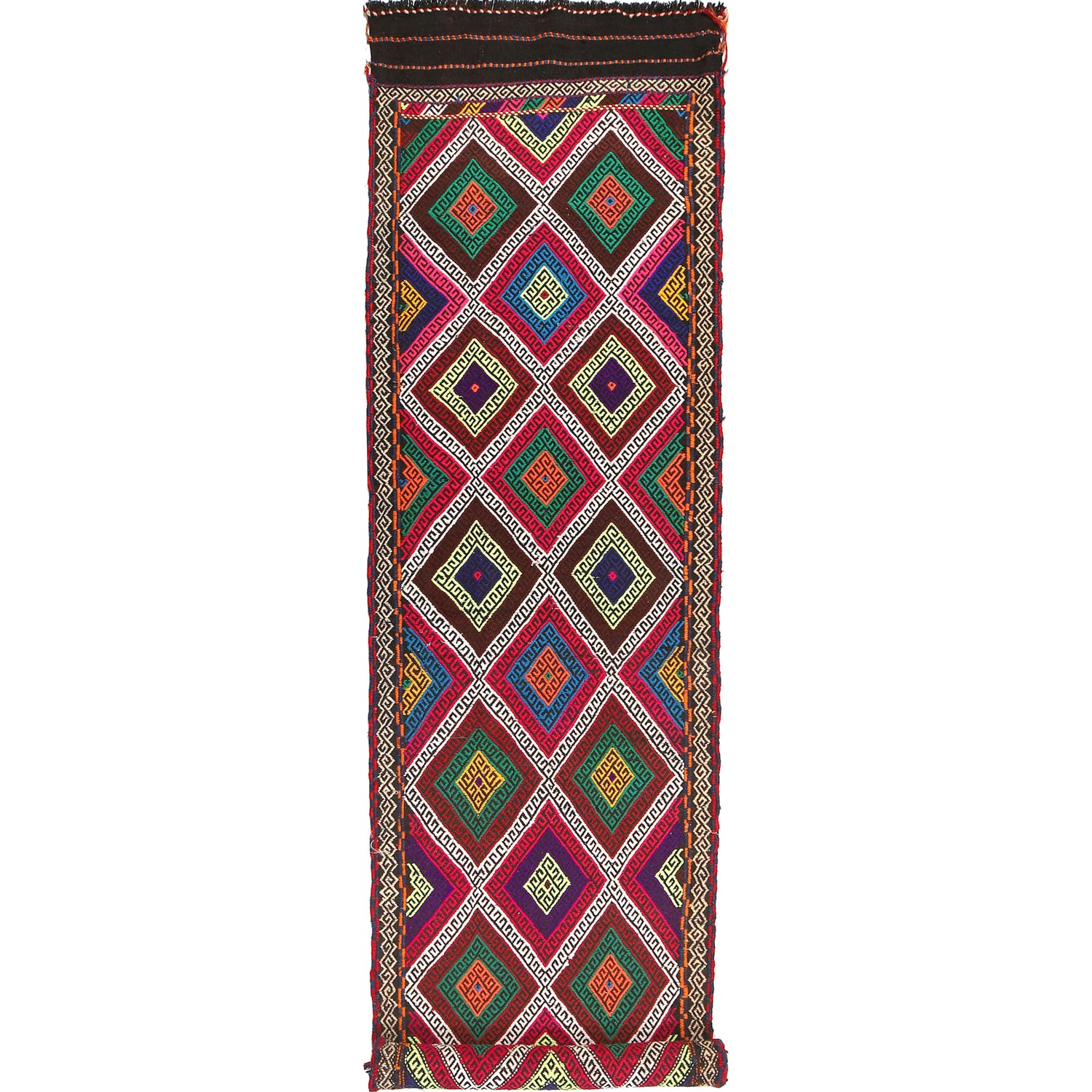 Hand Knotted Suzuni Kelim Runner 2' 7" x 10' 10" ft / 79 x 331 cm - No. W17139