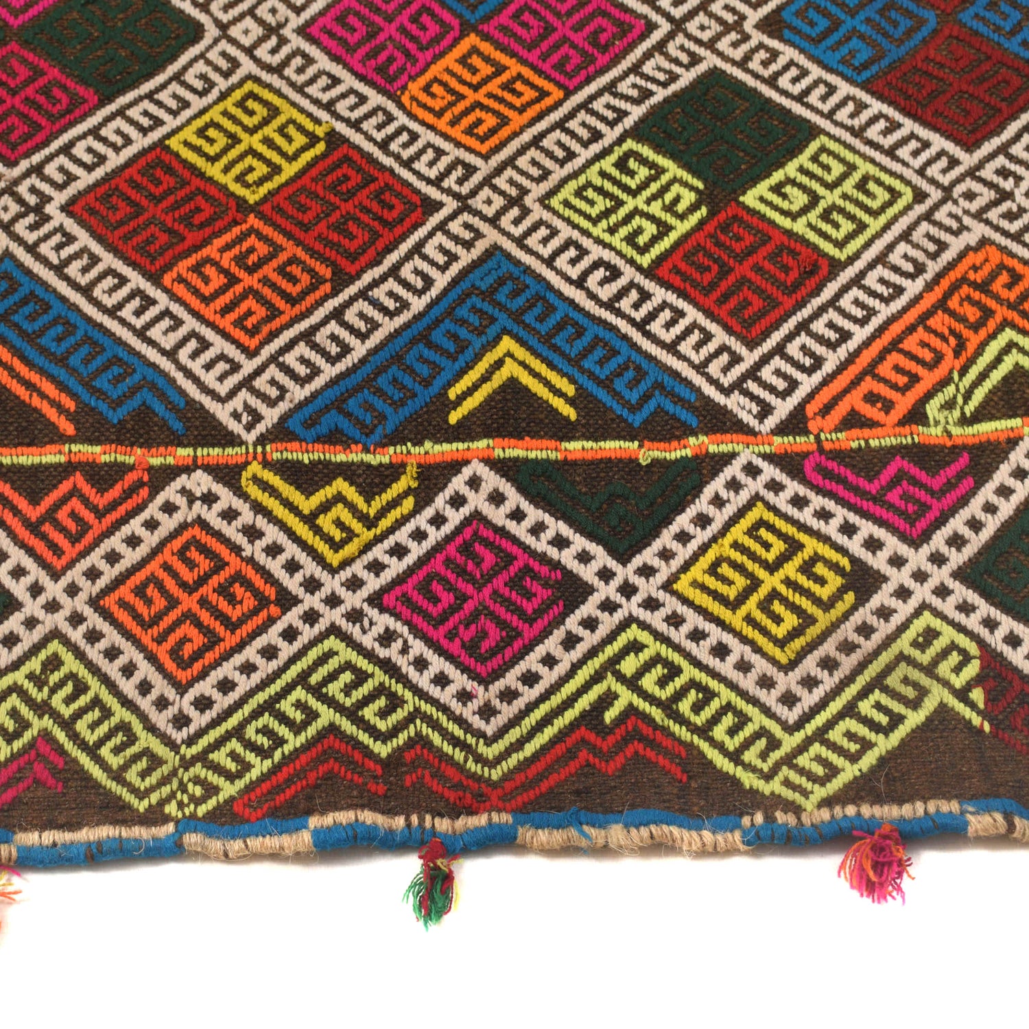 Handmade Suzani Kilim Runner 2' 4" x 8' 6" ft / 70 x 260 cm - No. W17140