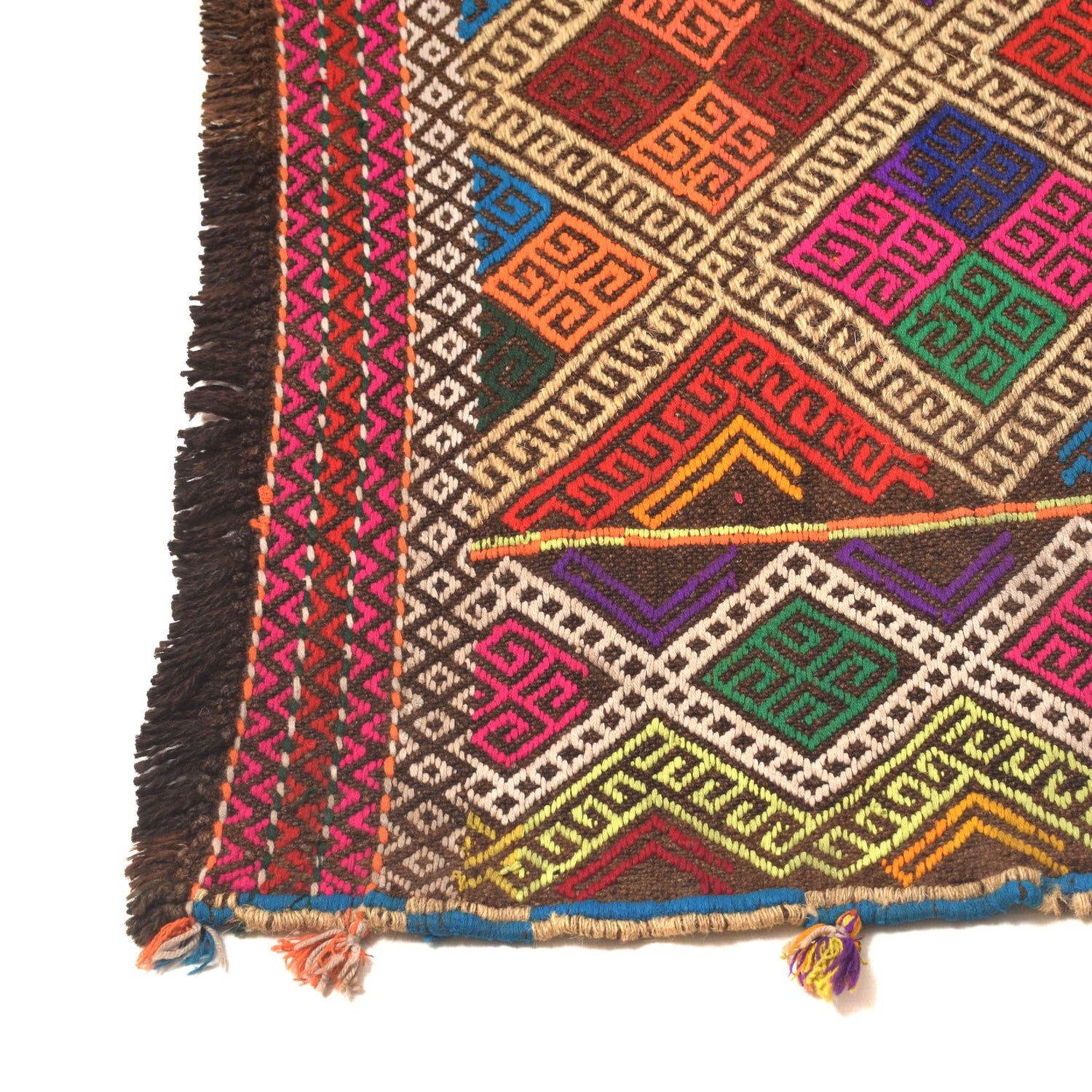 Handmade Suzani Kilim Runner 2' 4" x 8' 6" ft / 70 x 260 cm - No. W17140