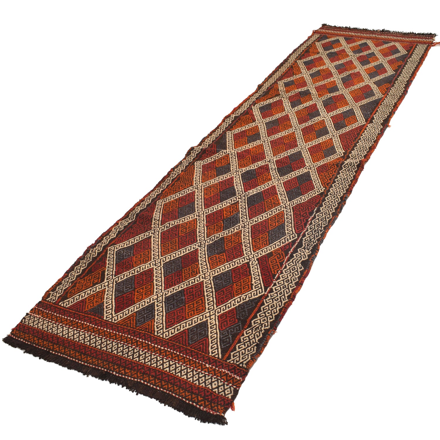 Hand Knotted Suzuni Kelim Runner 2' 9" x 9' 6" ft / 85 x 290 cm - No. W17143