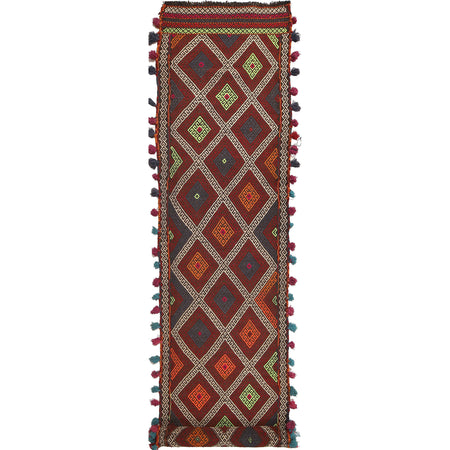 Hand Knotted Suzuni Kelim Runner 2' 3" x 10' 10" ft / 68 x 330 cm - No. W17147