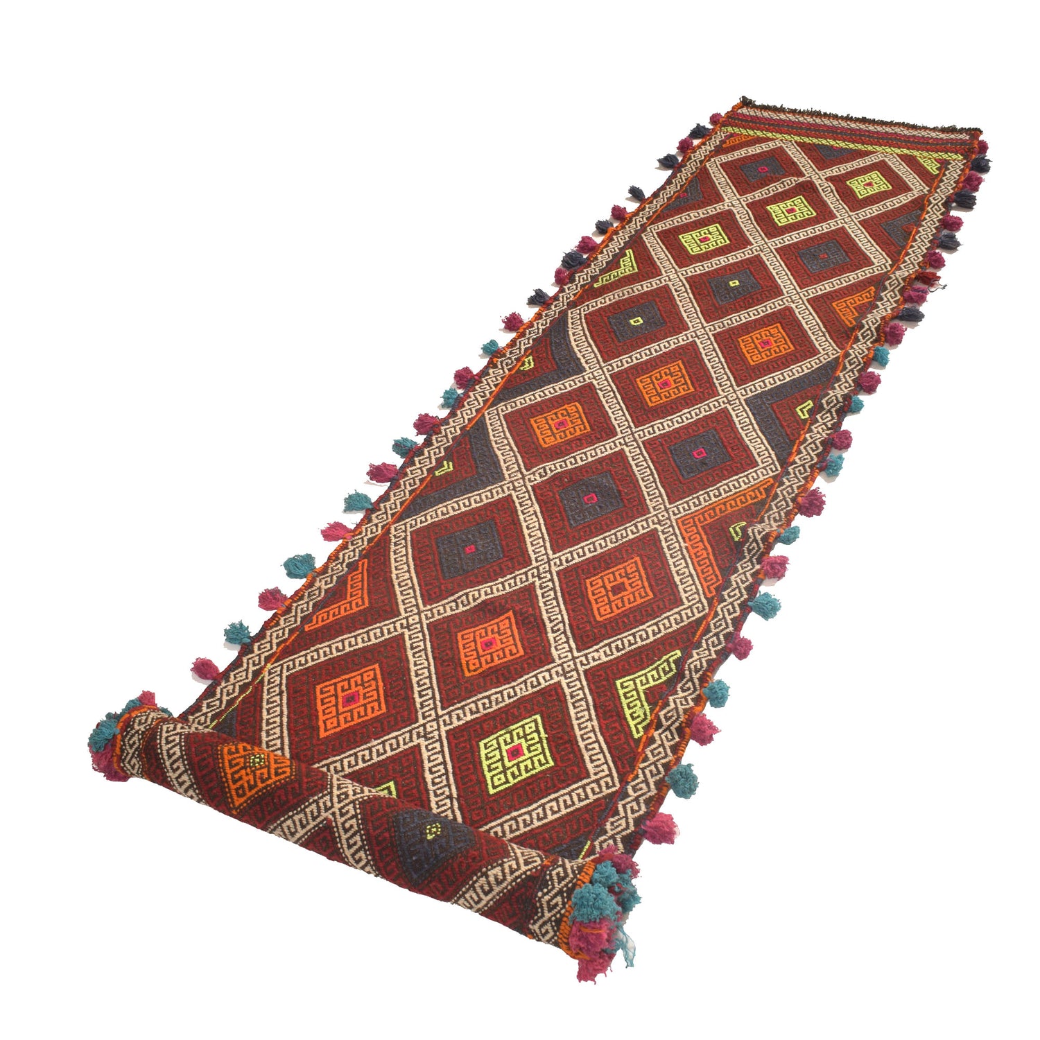 Hand Knotted Suzuni Kelim Runner 2' 3" x 10' 10" ft / 68 x 330 cm - No. W17147