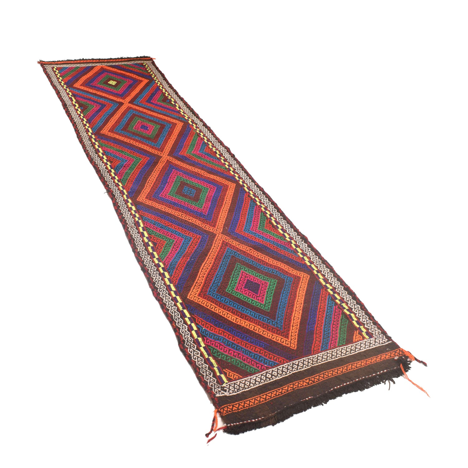 Handmade Suzani Kilim Runner 2' 4" x 9' 1" ft / 70 x 277 cm - No. W17148